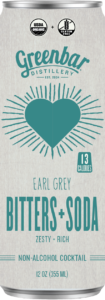 Greenbar Distillery Earl Grey Bitters+Soda canned non-alcoholic cocktail