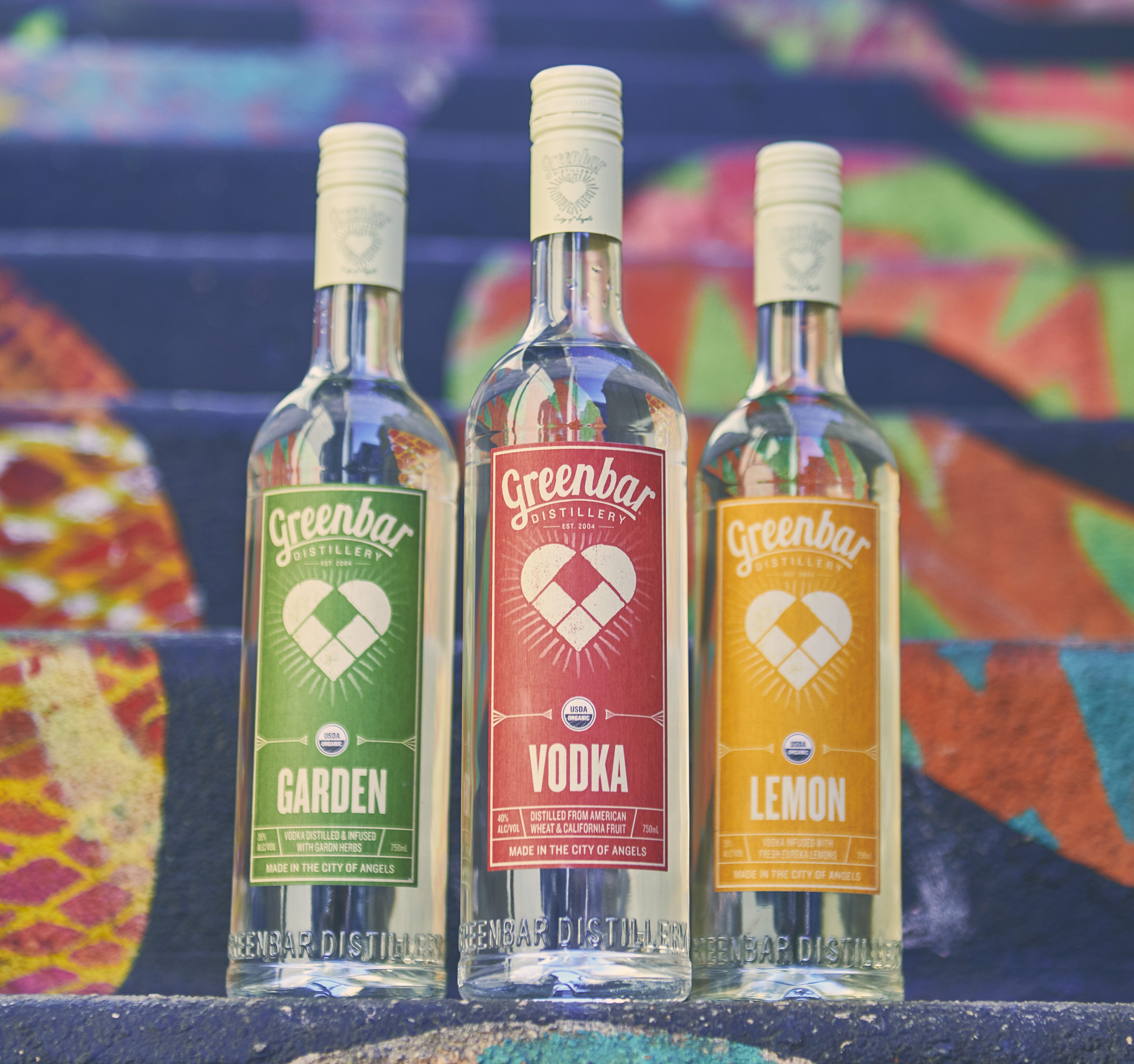 Greenbar Distillery vodka bottles